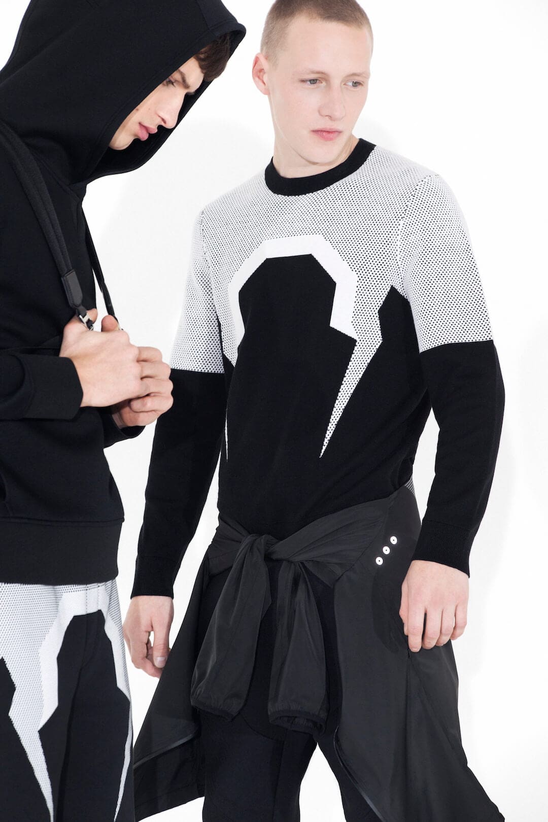 BLACKBARRETT by Neil Barrett Wool Motorcycle Jacket Black 2